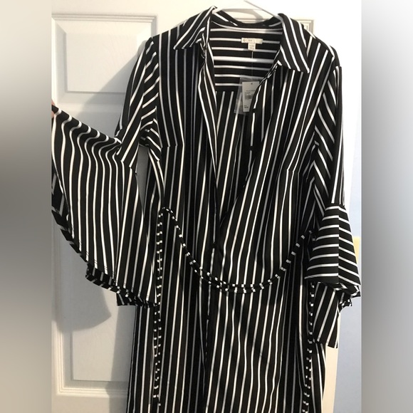 CATO BLACK AND WHITE STRIPED DRESS - Picture 2 of 2